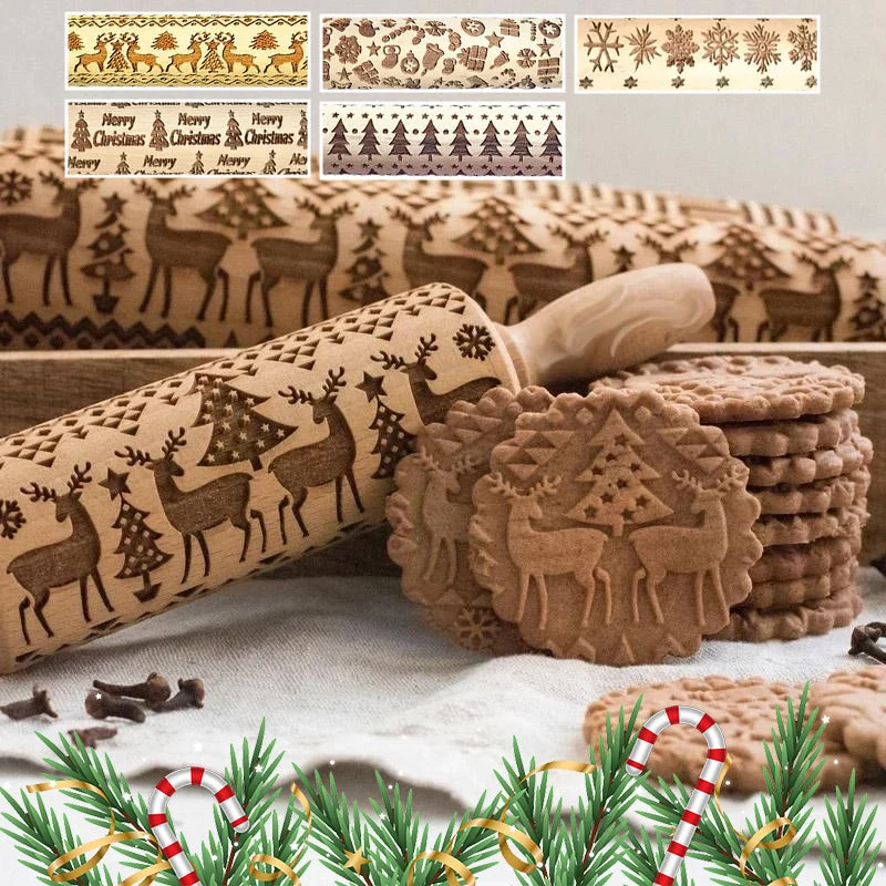 Kerst houten deegrollers finebay.nl