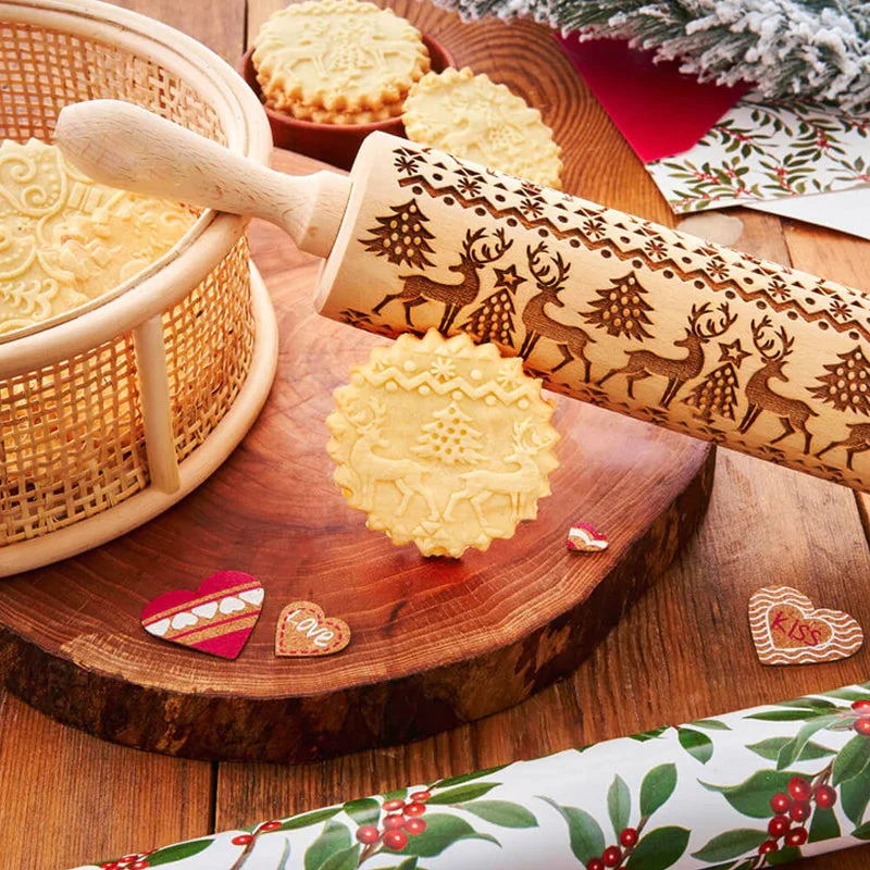 Kerst houten deegrollers finebay.nl