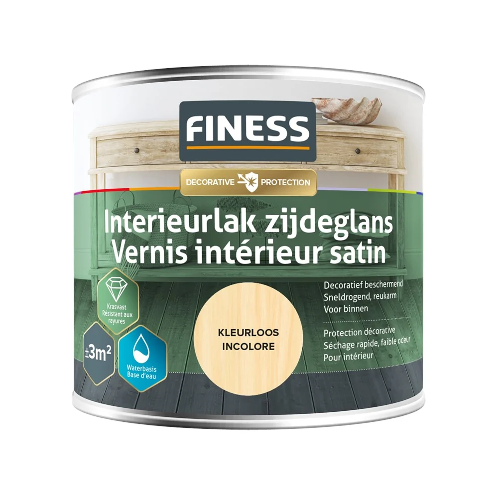 Interieur vernis lak 3 kleuren Finess