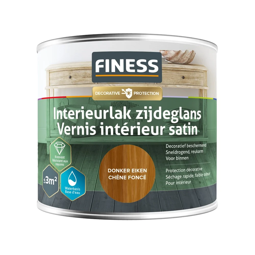 Interieur vernis lak 3 kleuren Finess