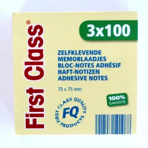 Blok zelfklevend 3x100 vel 75x75 mm fc FIRST CLASS