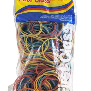 Elastiekjes gekleurd rubber 100g FIRST CLASS