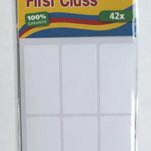 Etiketten 42 stuks ft 25x50 mm FIRST CLASS