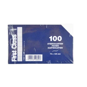 Fichen 75x125 mm wit gelijnd x100 FIRST CLASS