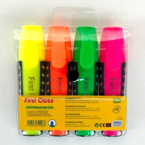 Fluostiften breed 4 st ass FIRST CLASS