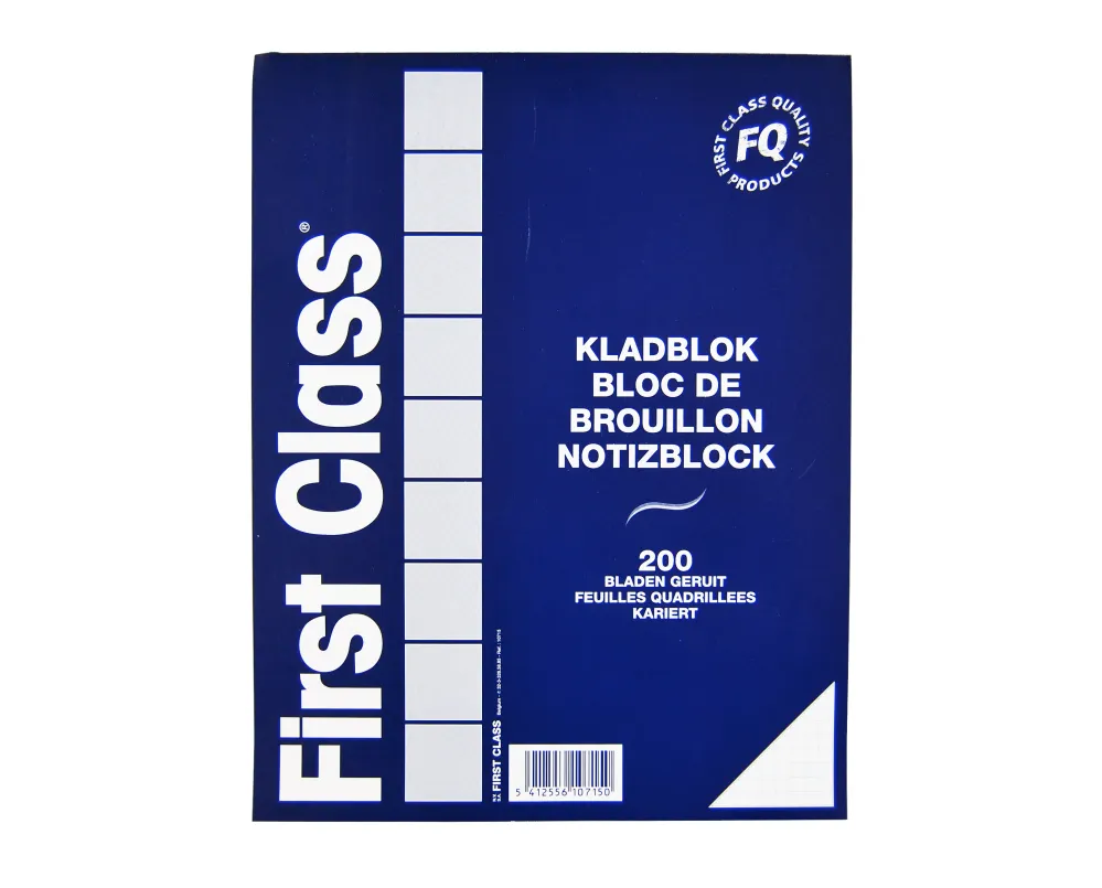Kladblok 210x270 mm ruit 200 bl FIRST CLASS