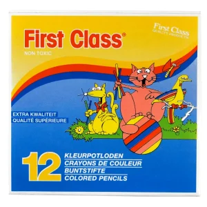Kleurpotloden 12 korte etui karton FIRST CLASS