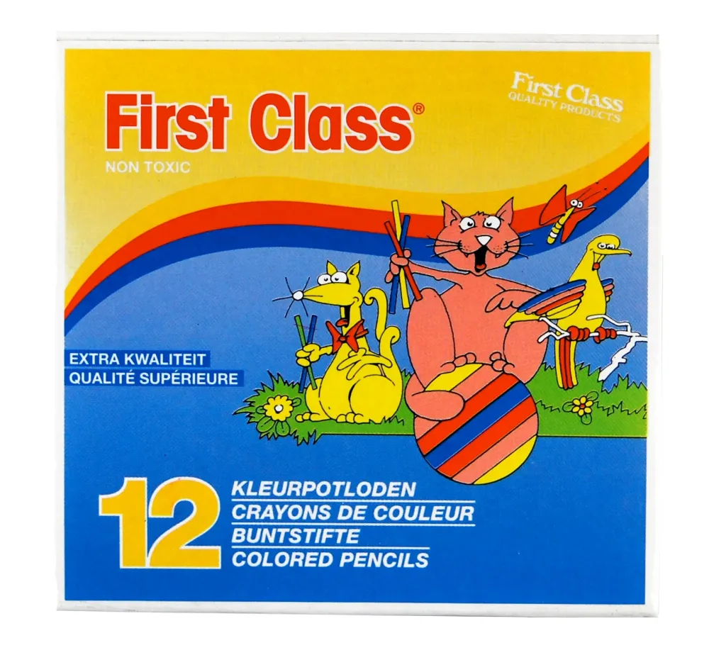 Kleurpotloden 12 korte etui karton FIRST CLASS