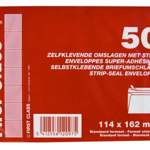 Omslagen wit c6 50 stuks zelfkleef FIRST CLASS