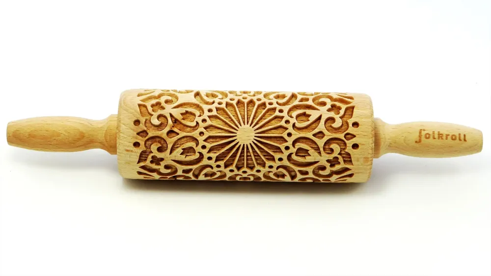 Folkroll Decoratie-deegrol 23cm Mandala hout