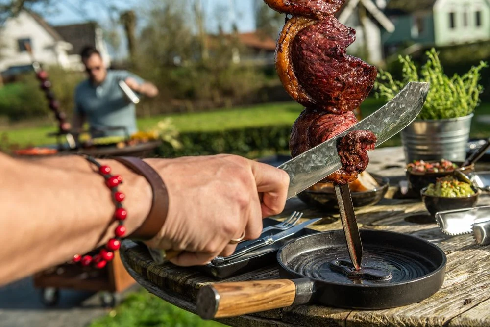 Forged Serveerpannetje Churrasco - Gietijzer / Olijfhout - ø 18 cm