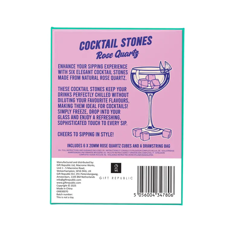 Cocktail stenen - Rose Quartz Gift Republic