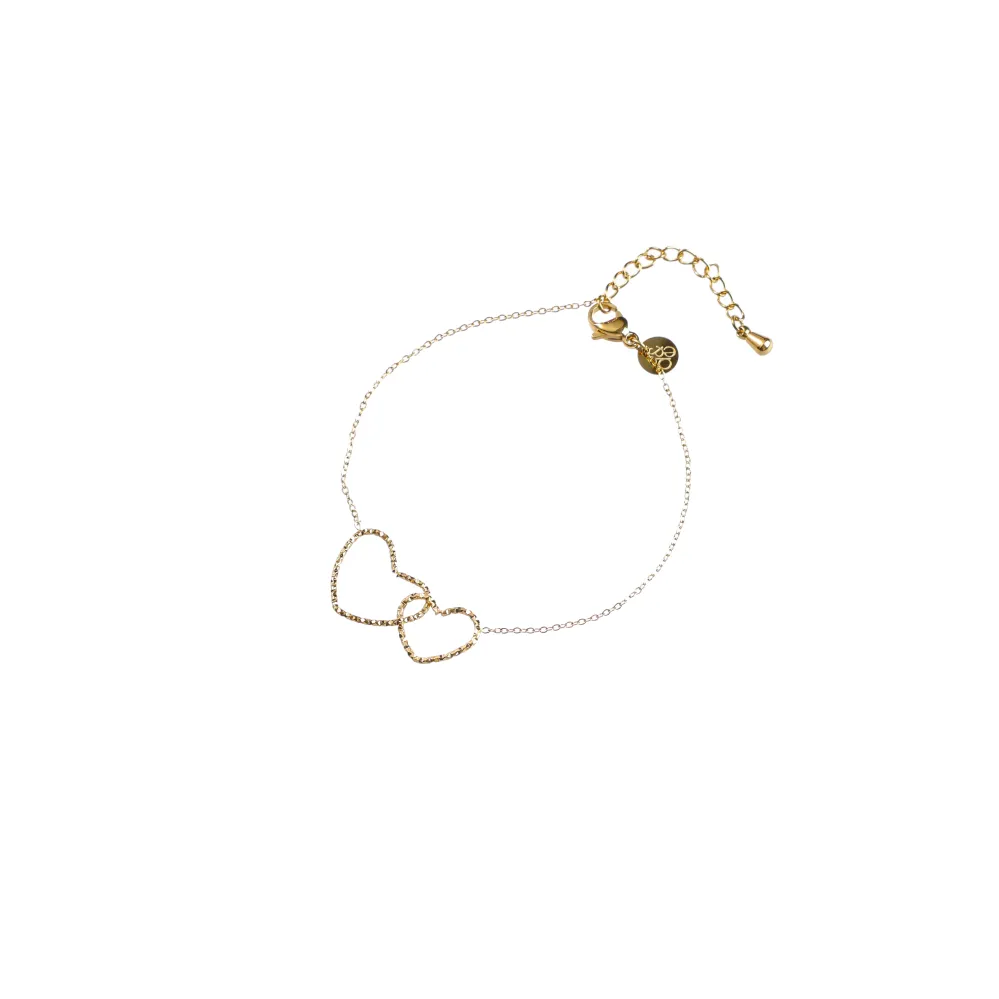 Armband Double Heart goud Go Dutch Label