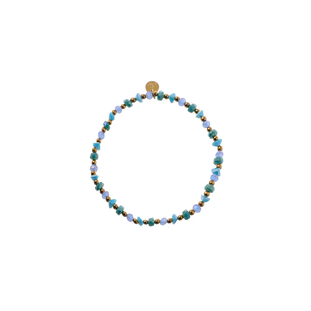 Armbandje blauwe pareltjes Go Dutch Label