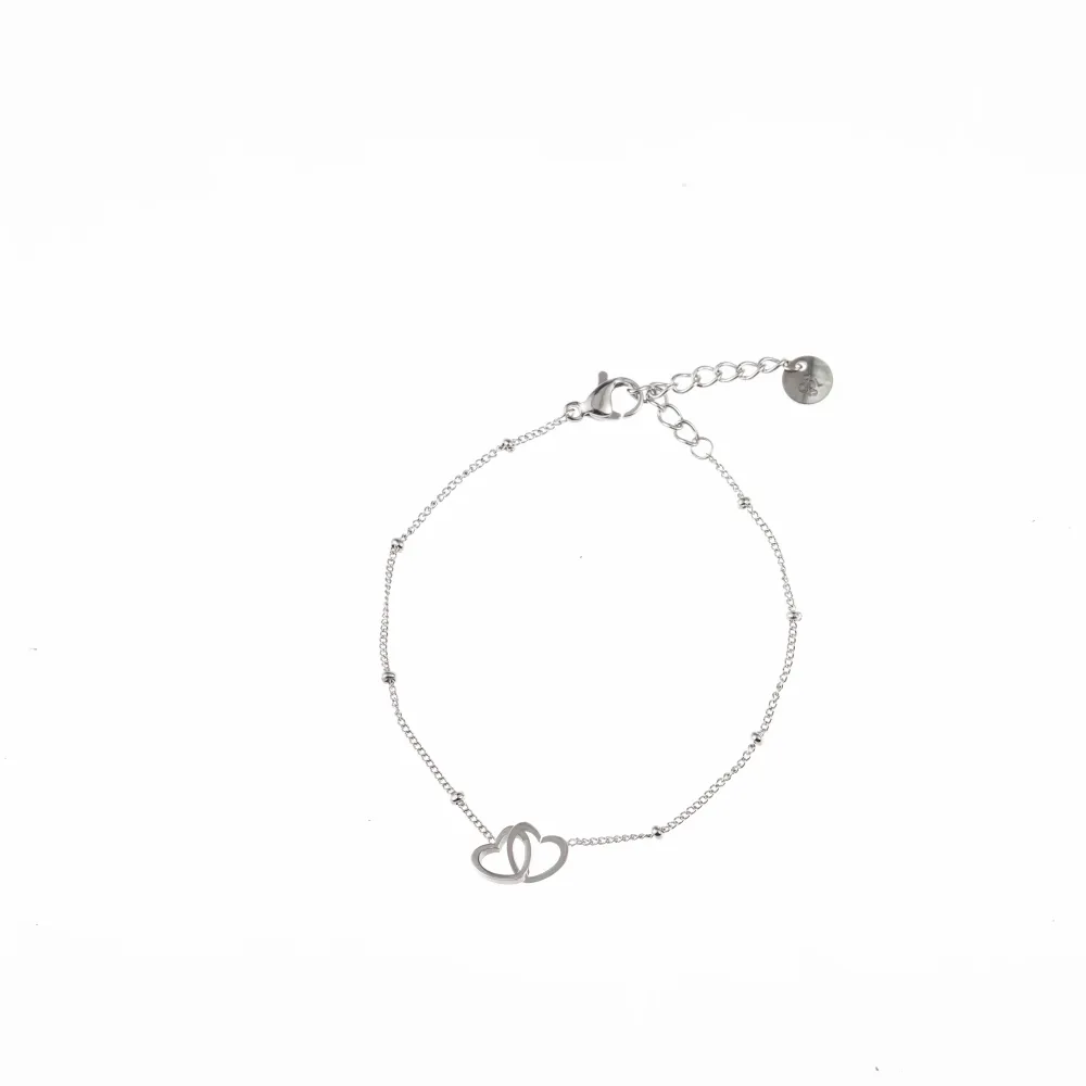 Armbandje Double Heart zilver Go Dutch Label