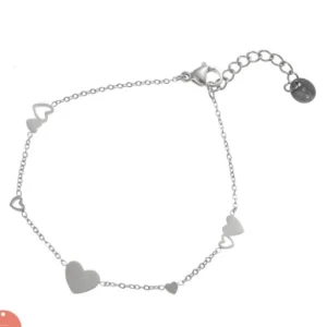 Armbandje Flat Hearts zilver Go Dutch Label