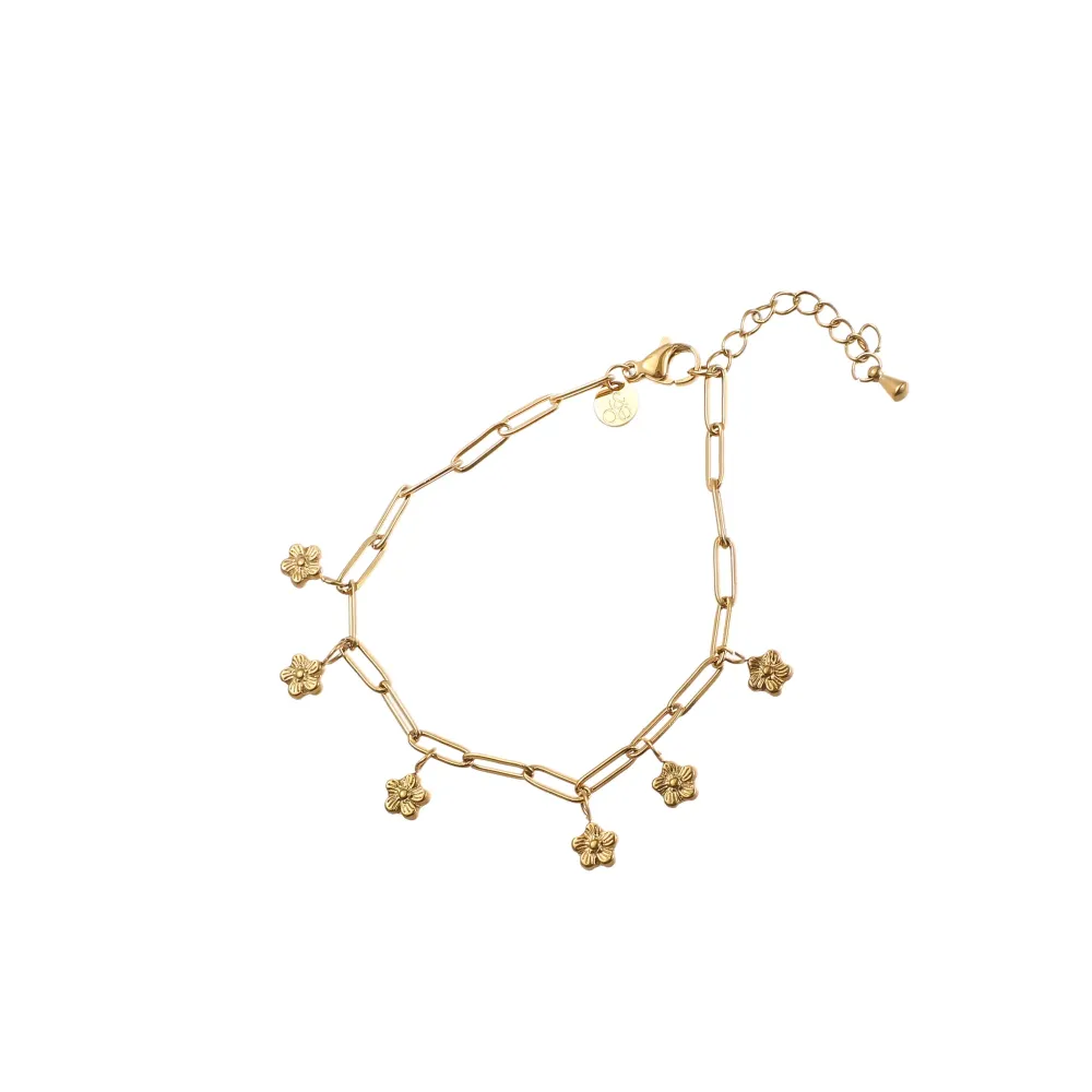Armbandje Flower Pendants goud Go Dutch Label