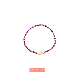 Armbandje Fuchsia Klaver Go Dutch Label
