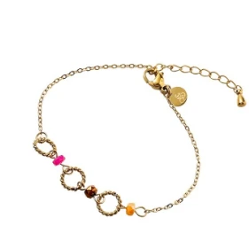 Armbandje 3 Rounds brown-fuchsia Go Dutch Label