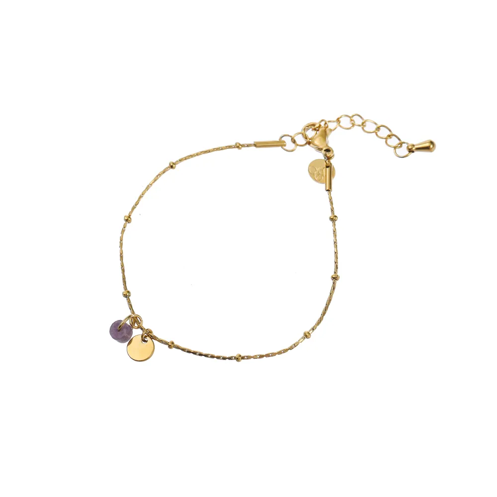 Armbandje Small Bead Paars Go Dutch Label