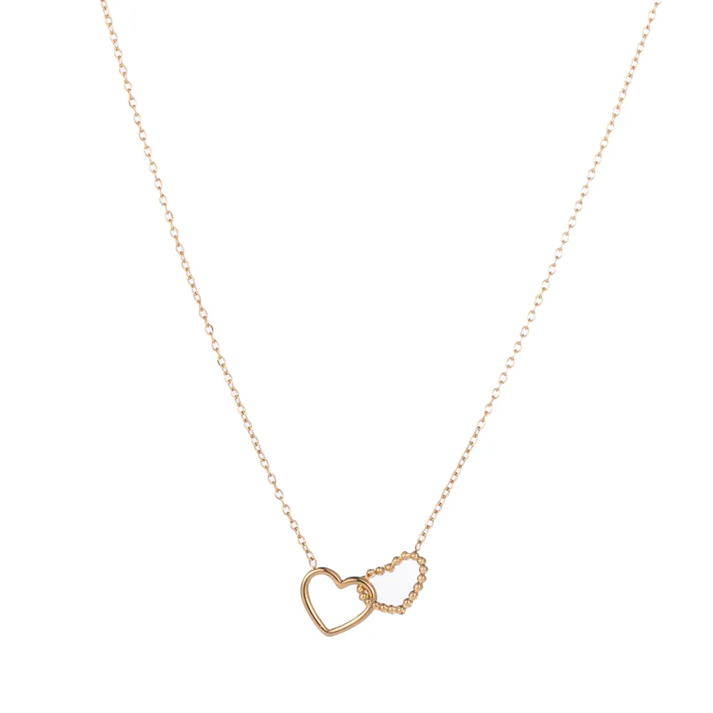 Ketting double heart goud Go Dutch Label