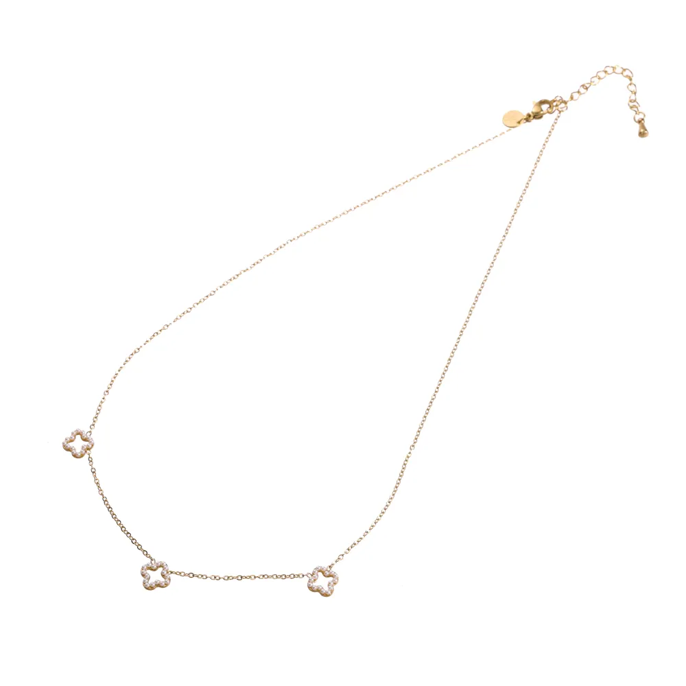 Ketting Pearly Clover goud Go Dutch Label