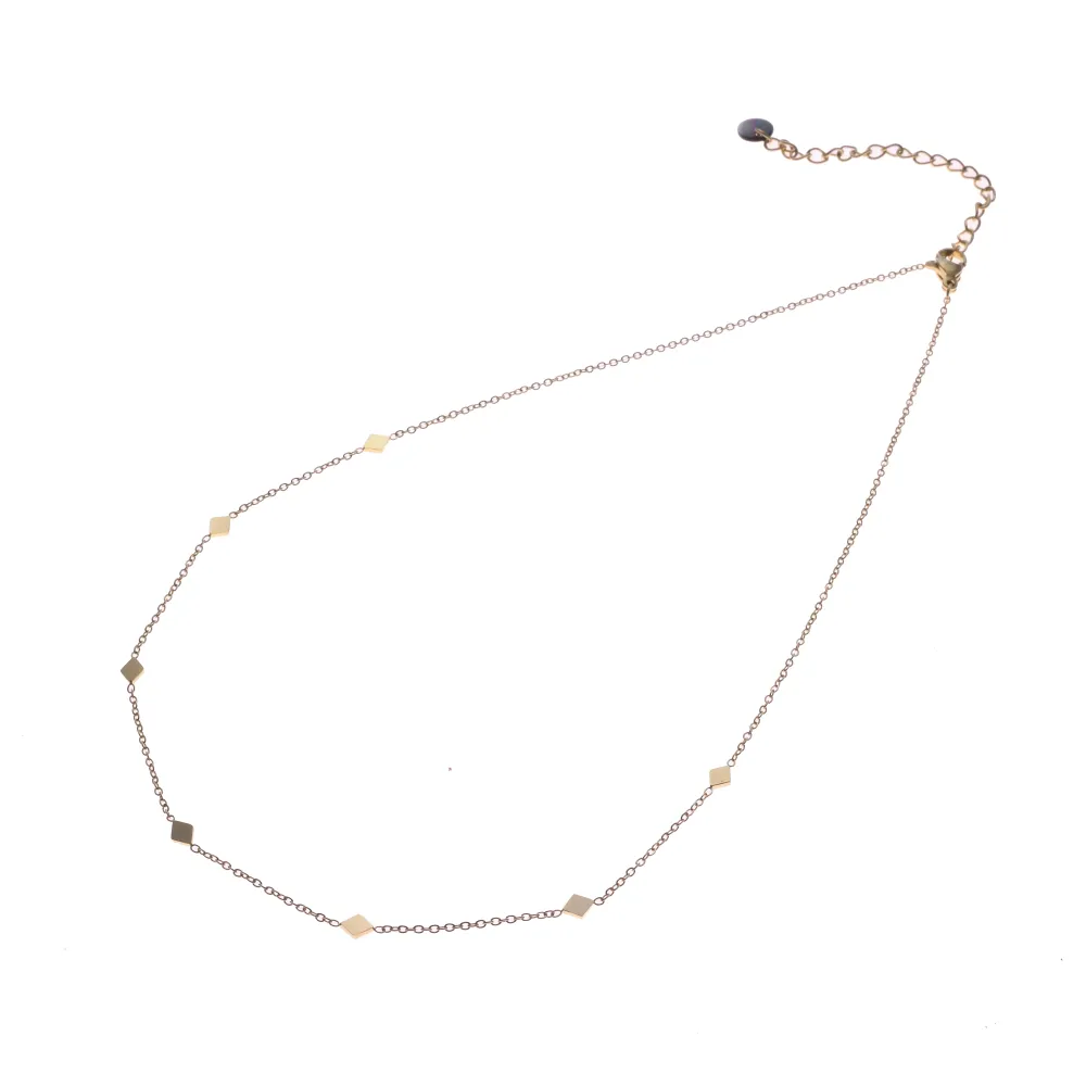 Ketting Small Diamond shapes goud Go Dutch Label