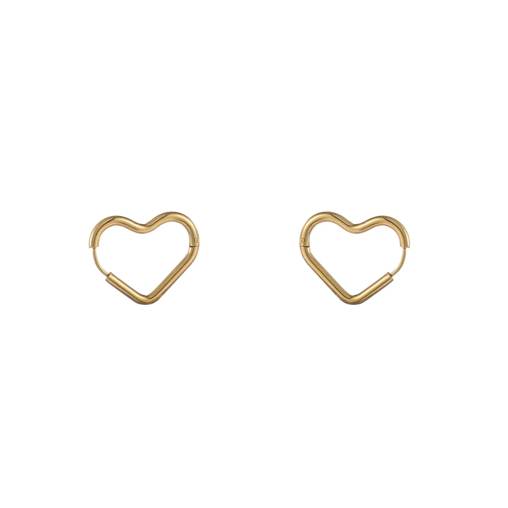 Oorbellen Big Heart Ring goud Go Dutch Label