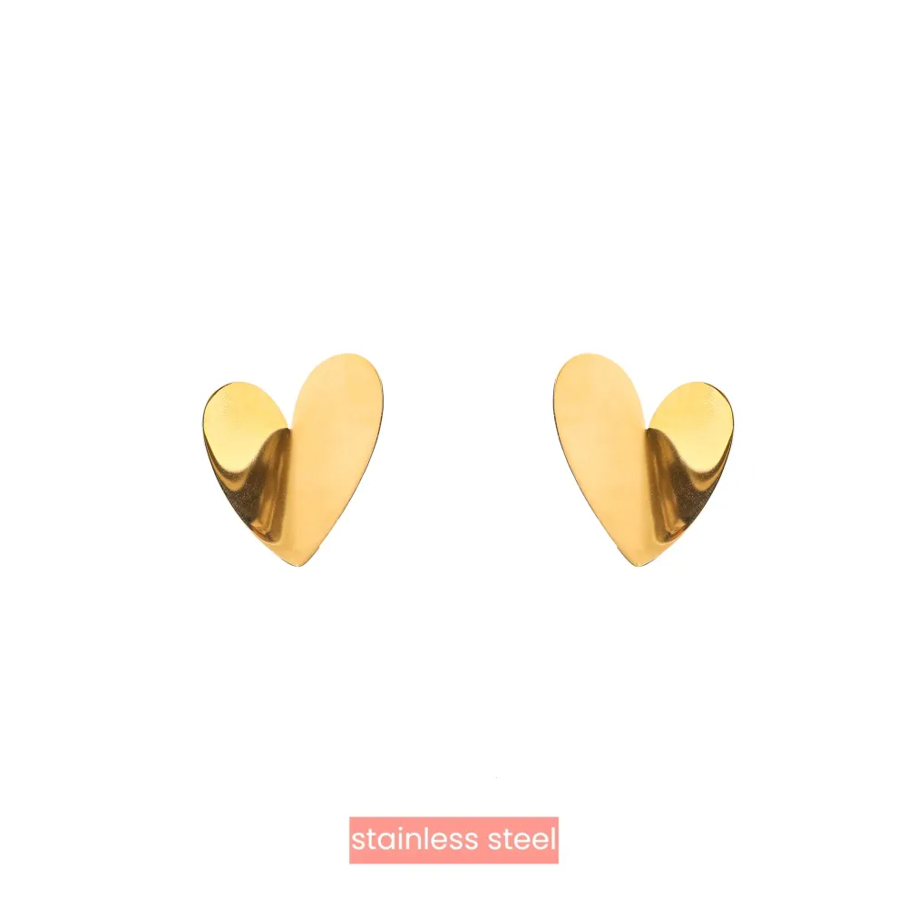 Oorbellen Big Heart Stud Go Dutch Label