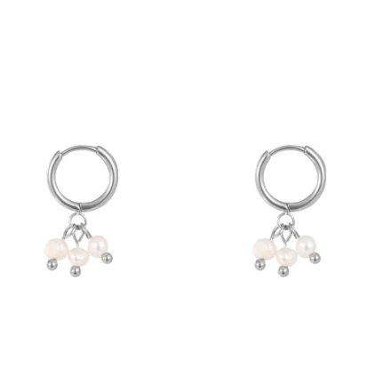 Oorbellen Bunch pearls zilver Go Dutch Label