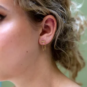 Oorbellen Double Chain goud Go Dutch Label