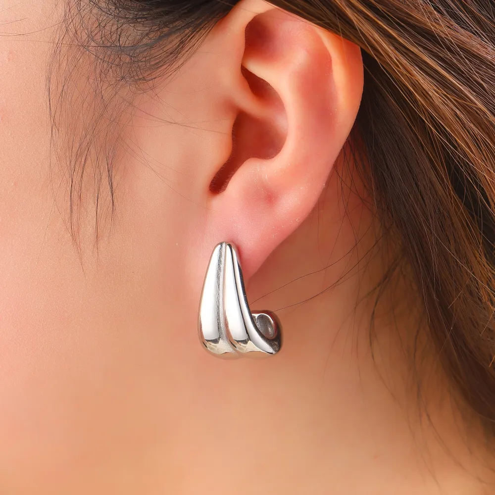 Oorbellen Double drop zilver Go Dutch Label