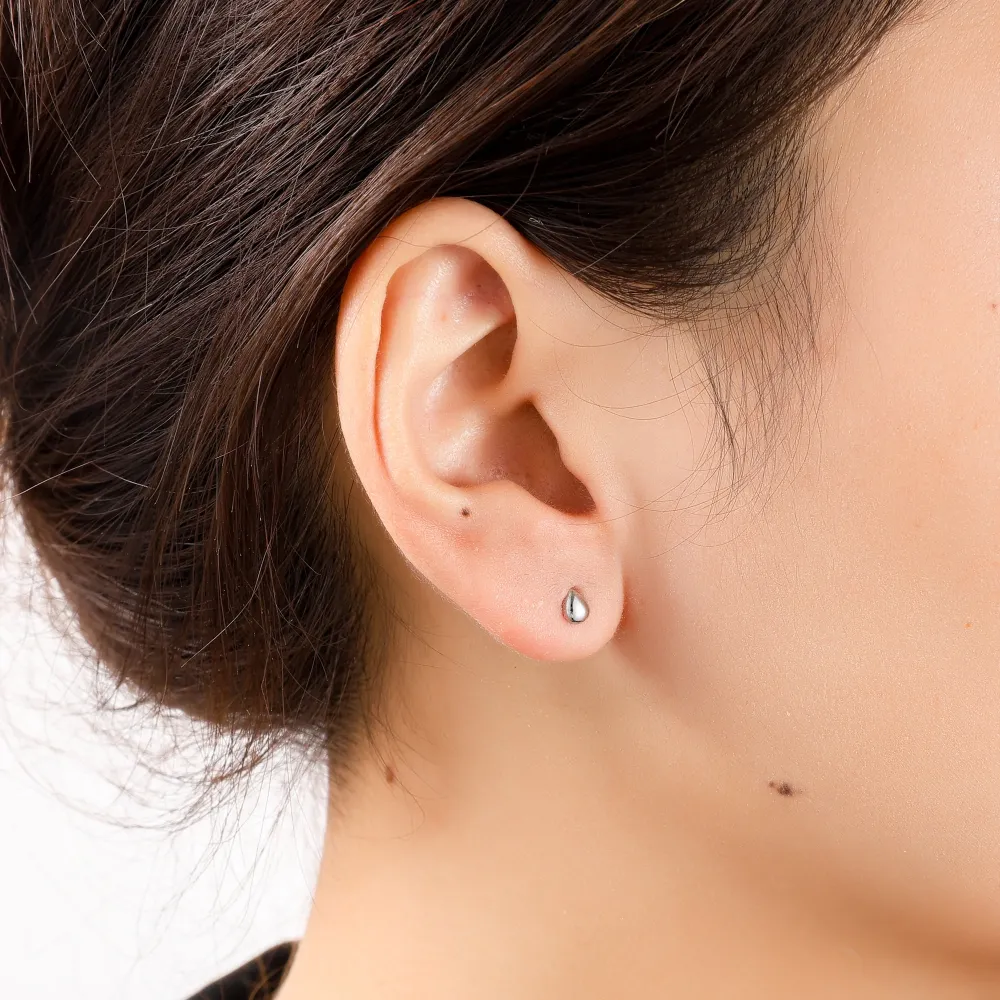 Oorbellen Drop Stud mini zilver Go Dutch Label