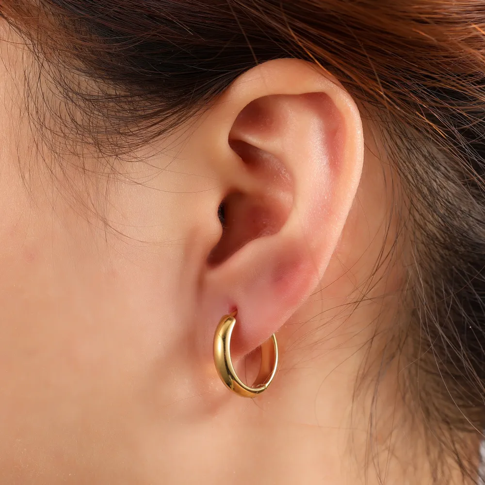 Oorbellen Essential Hoop (14mm) - Goud Go Dutch Label