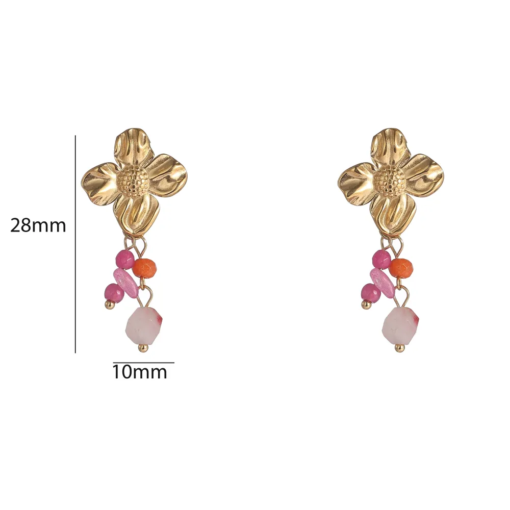 Oorbellen Flower Dangle - Goud Go Dutch Label