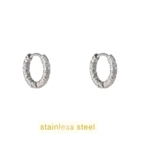 Oorbellen Hammered Hoop - 16 mm goud zilver Go Dutch Label