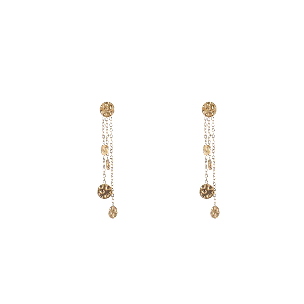 Oorbellen Hammered Rounds Dangle Go Dutch Label