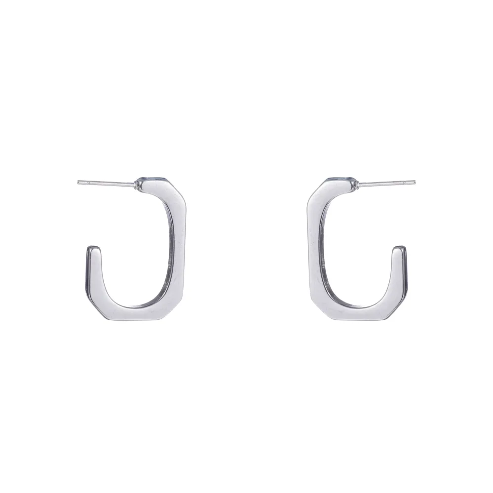 Oorbellen Hooked hoop zilver Go Dutch Label