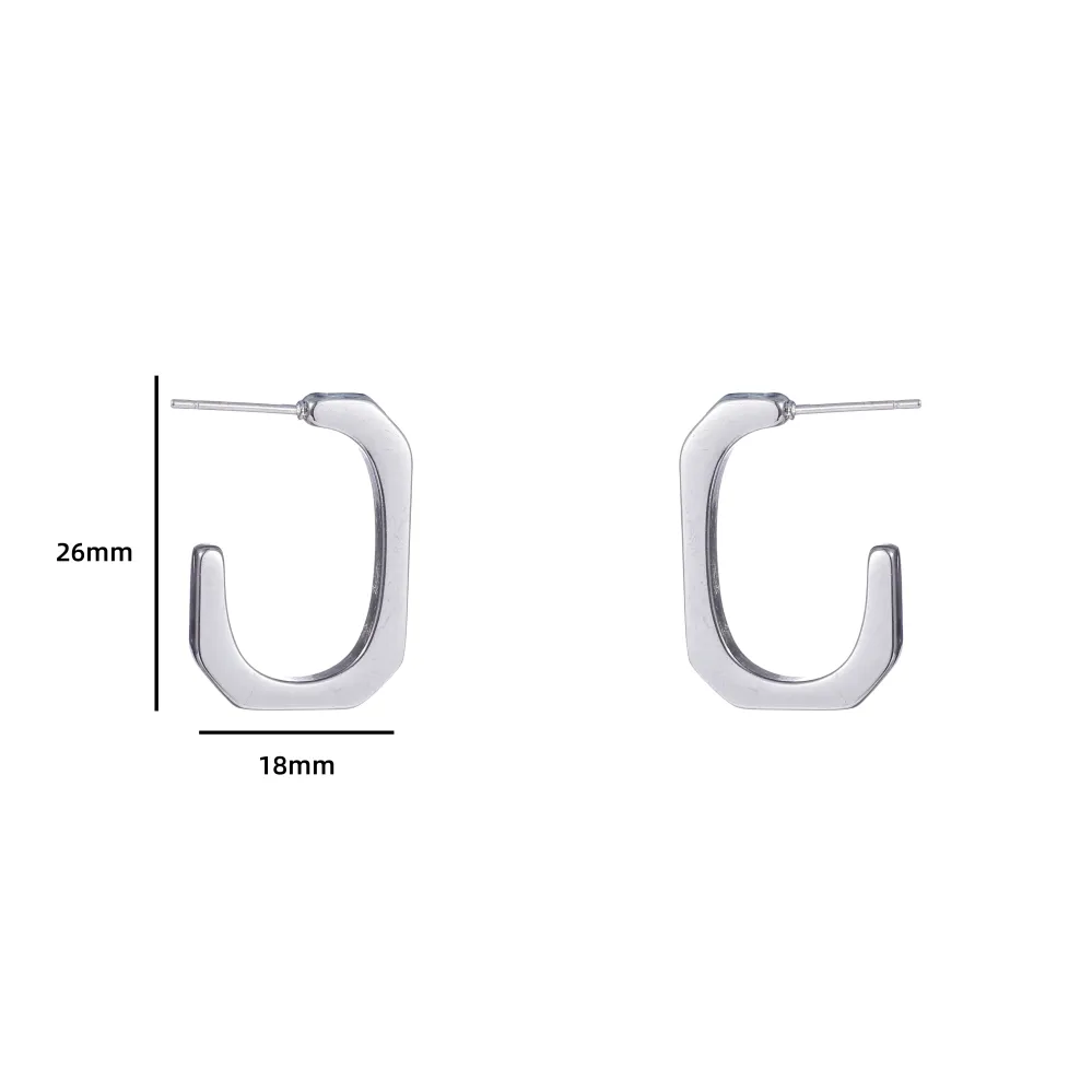 Oorbellen Hooked hoop zilver Go Dutch Label