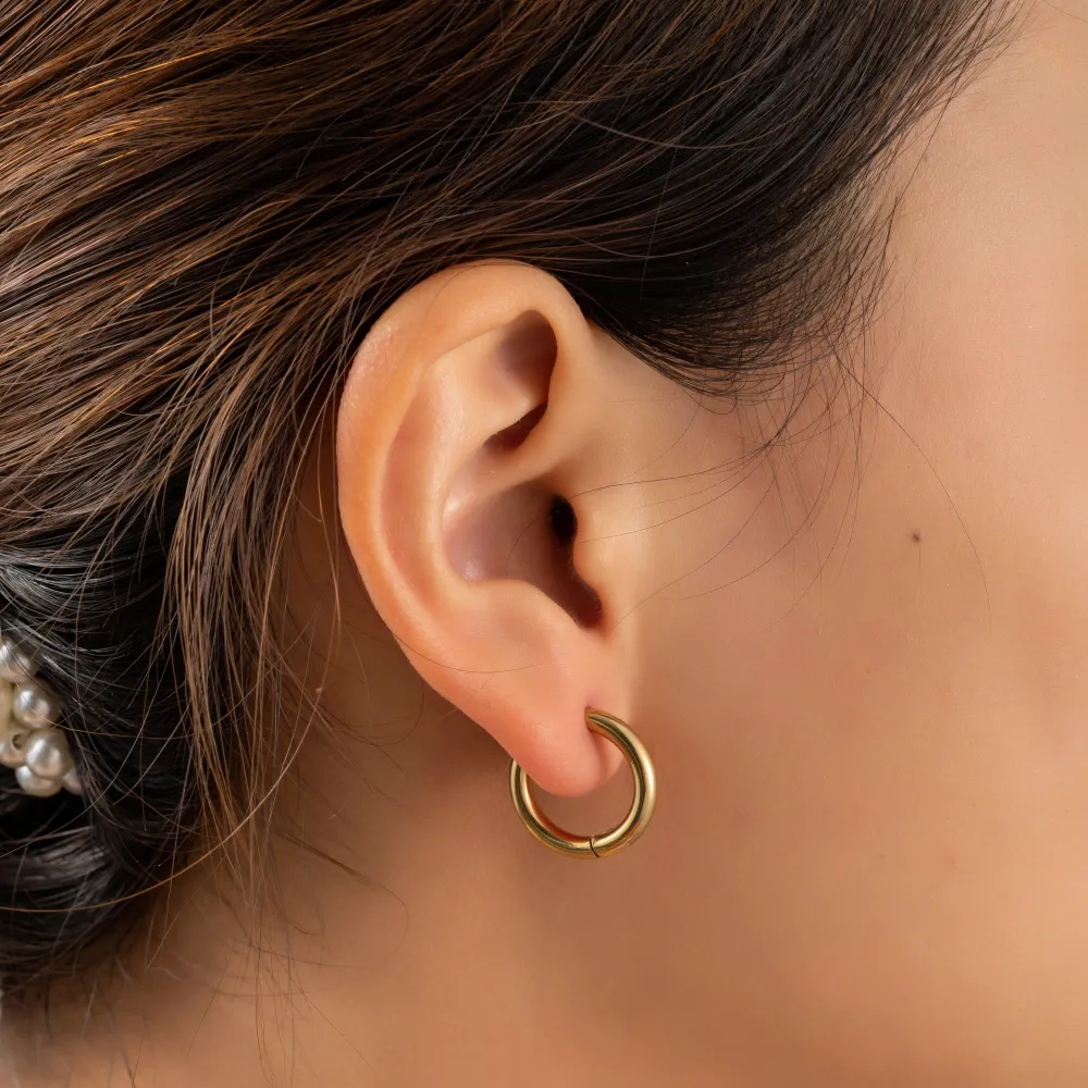 Oorbellen Hoop 12 mm goud Go Dutch Label