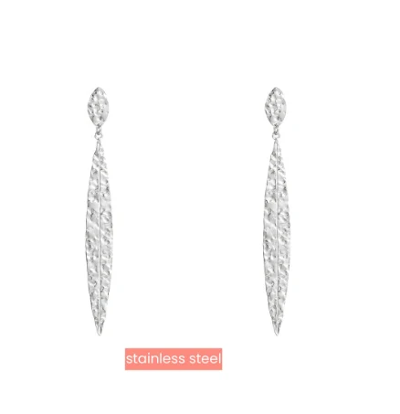 Oorbellen Long Leaf zilver Go Dutch Label
