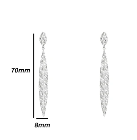 Oorbellen Long Leaf zilver Go Dutch Label