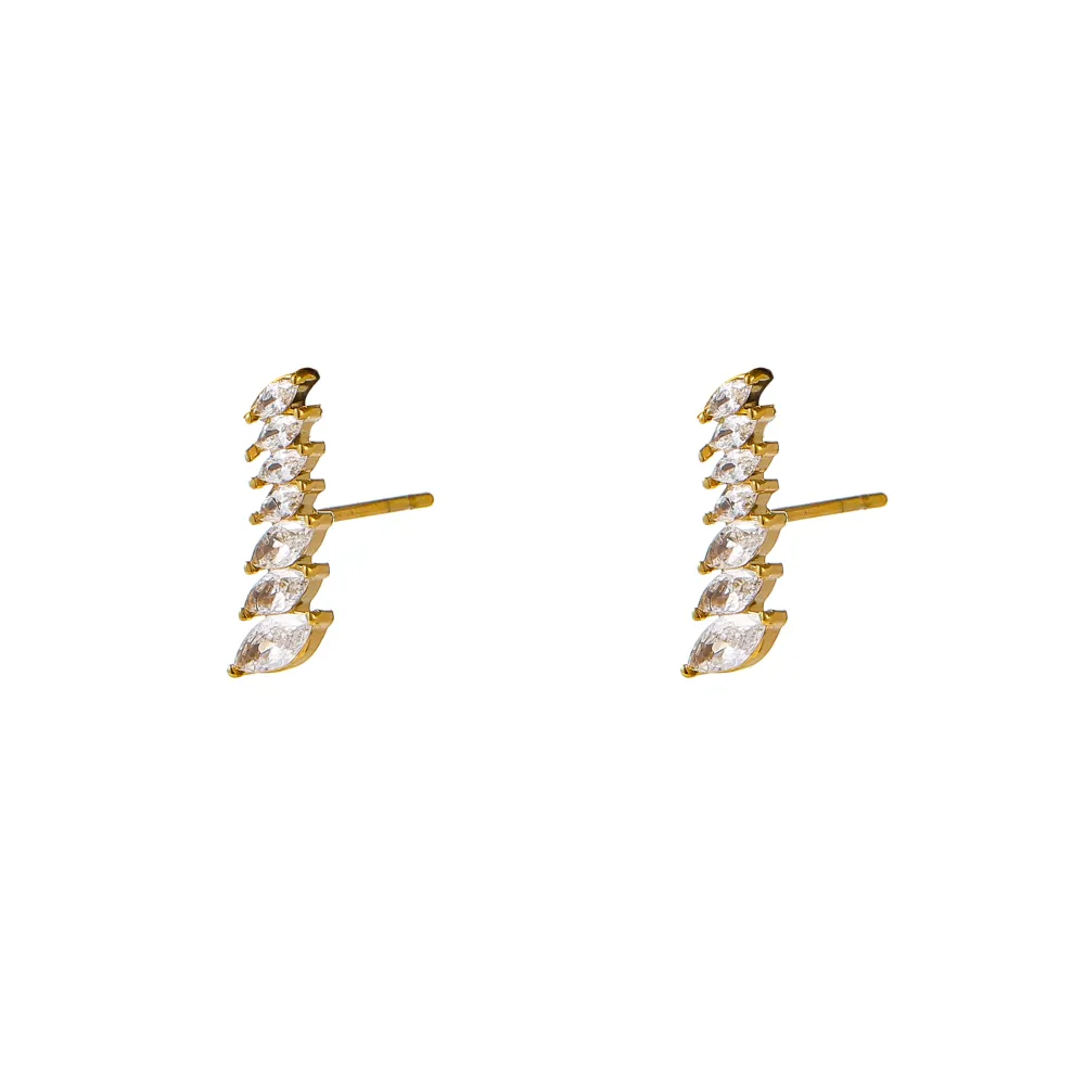 Oorbellen Long Stones - Goud Go Dutch Label