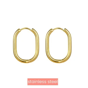 Oorbellen Oval Hoop goud Go Dutch Label