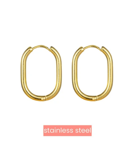 Oorbellen Oval Hoop goud Go Dutch Label