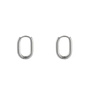 Oorbellen Oval Hoop mini zilver Go Dutch Label