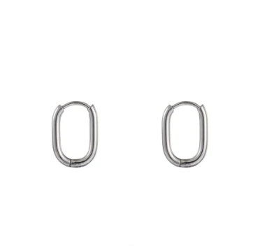 Oorbellen Oval Hoop mini zilver Go Dutch Label