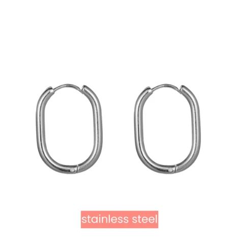 Oorbellen Oval zilver Go Dutch Label