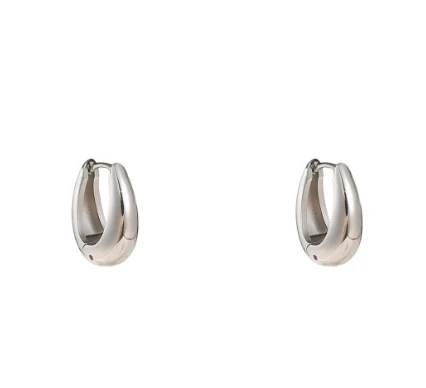 Oorbellen Small Oval Creole zilver Go Dutch Label
