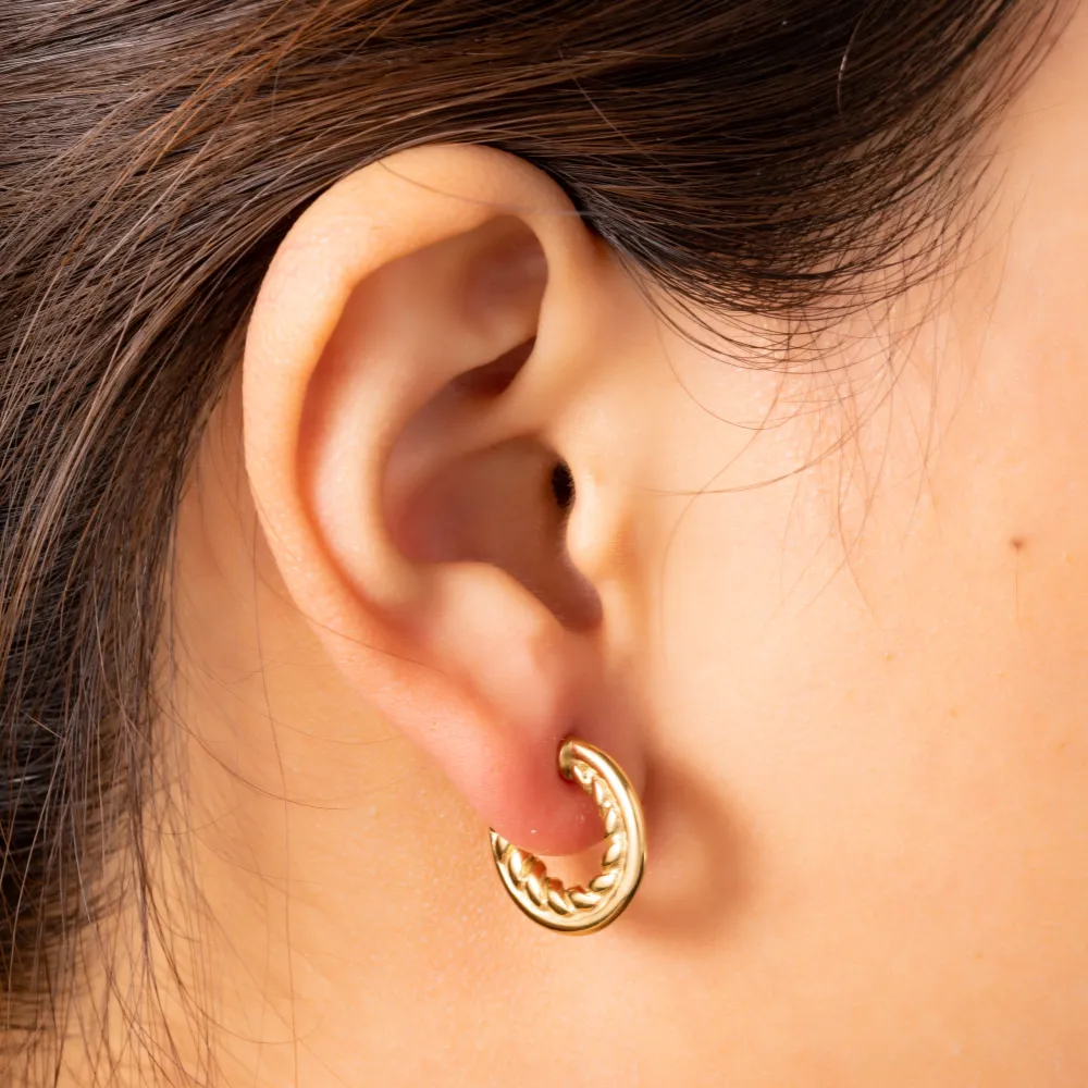 Oorbellen Small Twist Creole goud Go Dutch Label